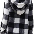 Full Size Plaid Sherpa Drawstring Hoodie Plus Size