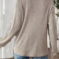 Ribbed Button Detail Long Sleeve T-Shirt
