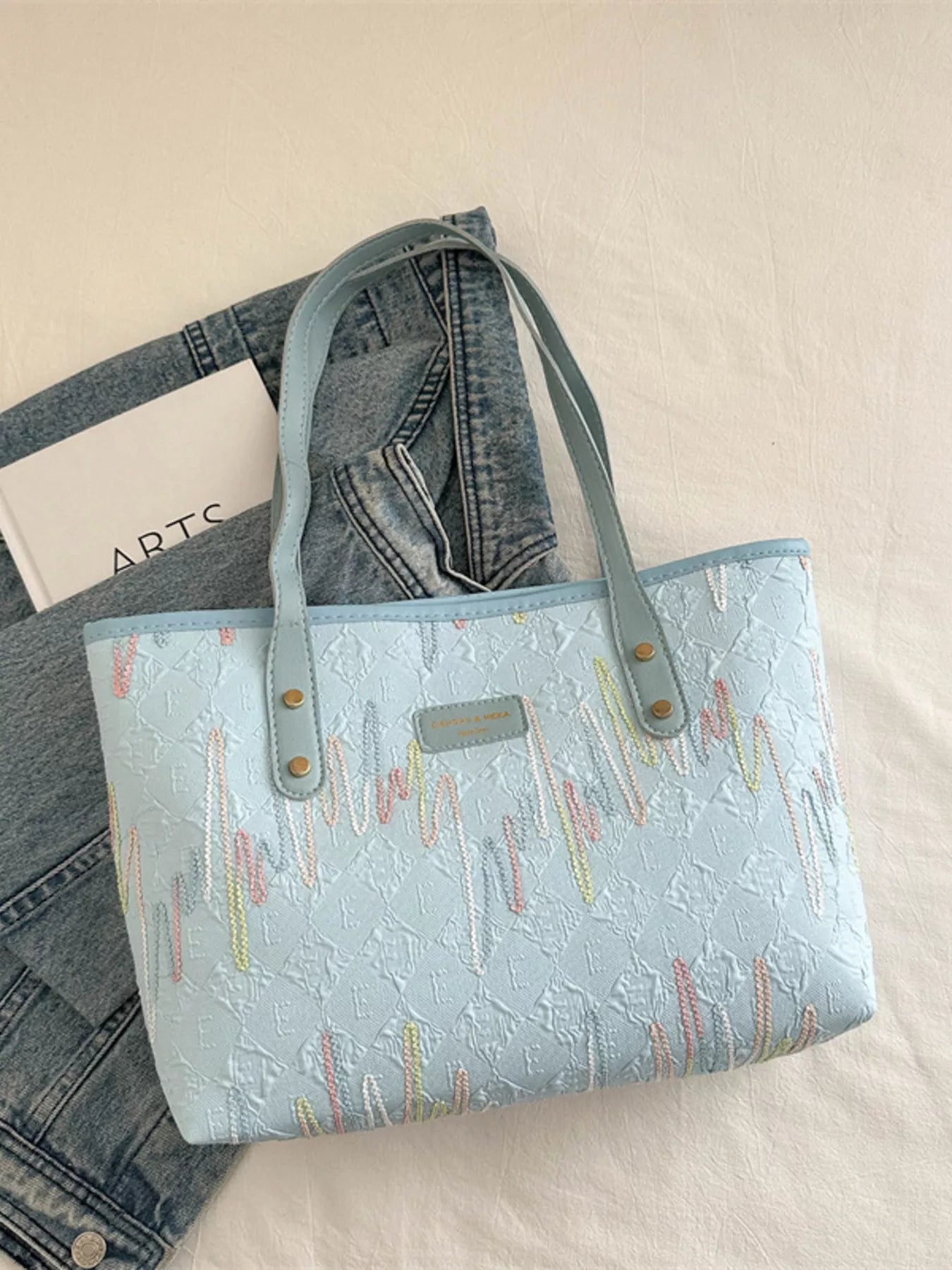 Embossed Pattern Shoulder Bag