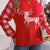 Reindeer Plaid Round Neck Long Sleeve Sweater Orange-Red