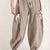 Stripe Drawstring Cargo Jogger Pants with Pockets Mocha