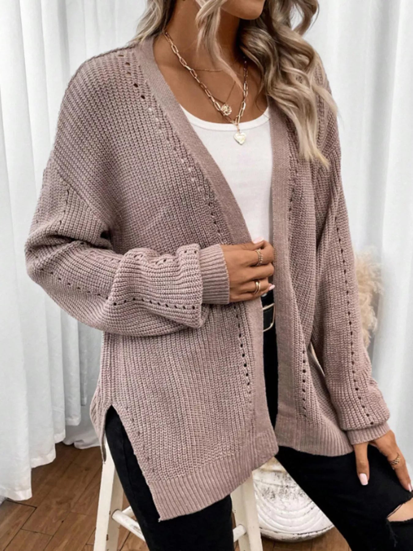 Cozy Knit Open Front Cardigan