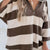 Striped Quarter-Zip Long Sleeve Sweatshirt Chocolate