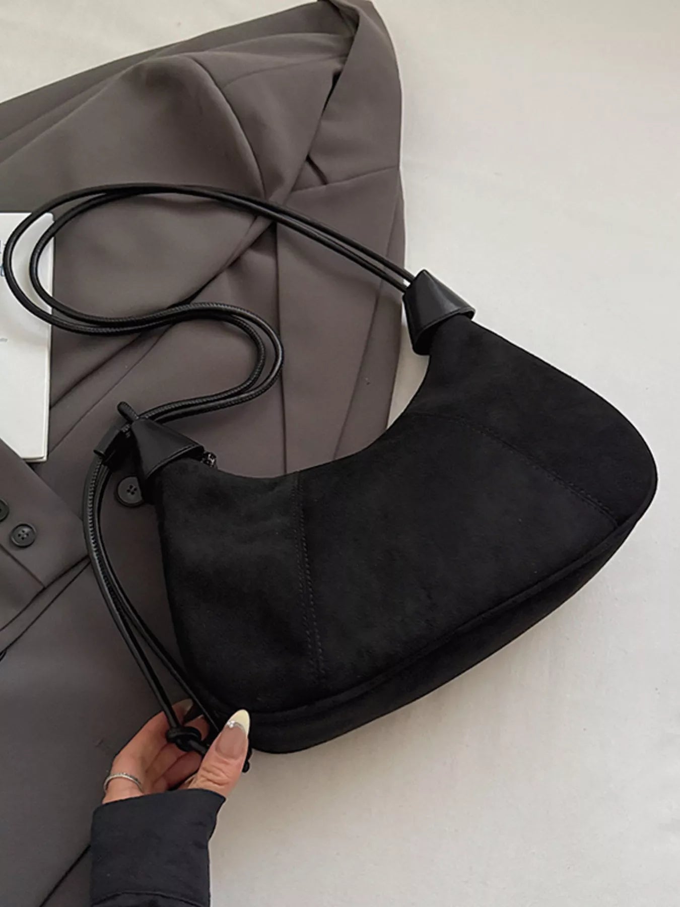 Vintage Suede Tassel Shoulder Bag