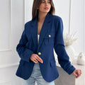 Lapel Collar One Button Blazer