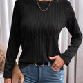 Textured Knit Long Sleeve T-Shirt