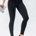 Wide Waistband Slim Fit Active Leggings Black