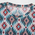 Western Aztec Print Mesh Slim T Shirt