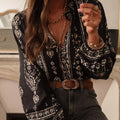 Printed Long Sleeve Blouse