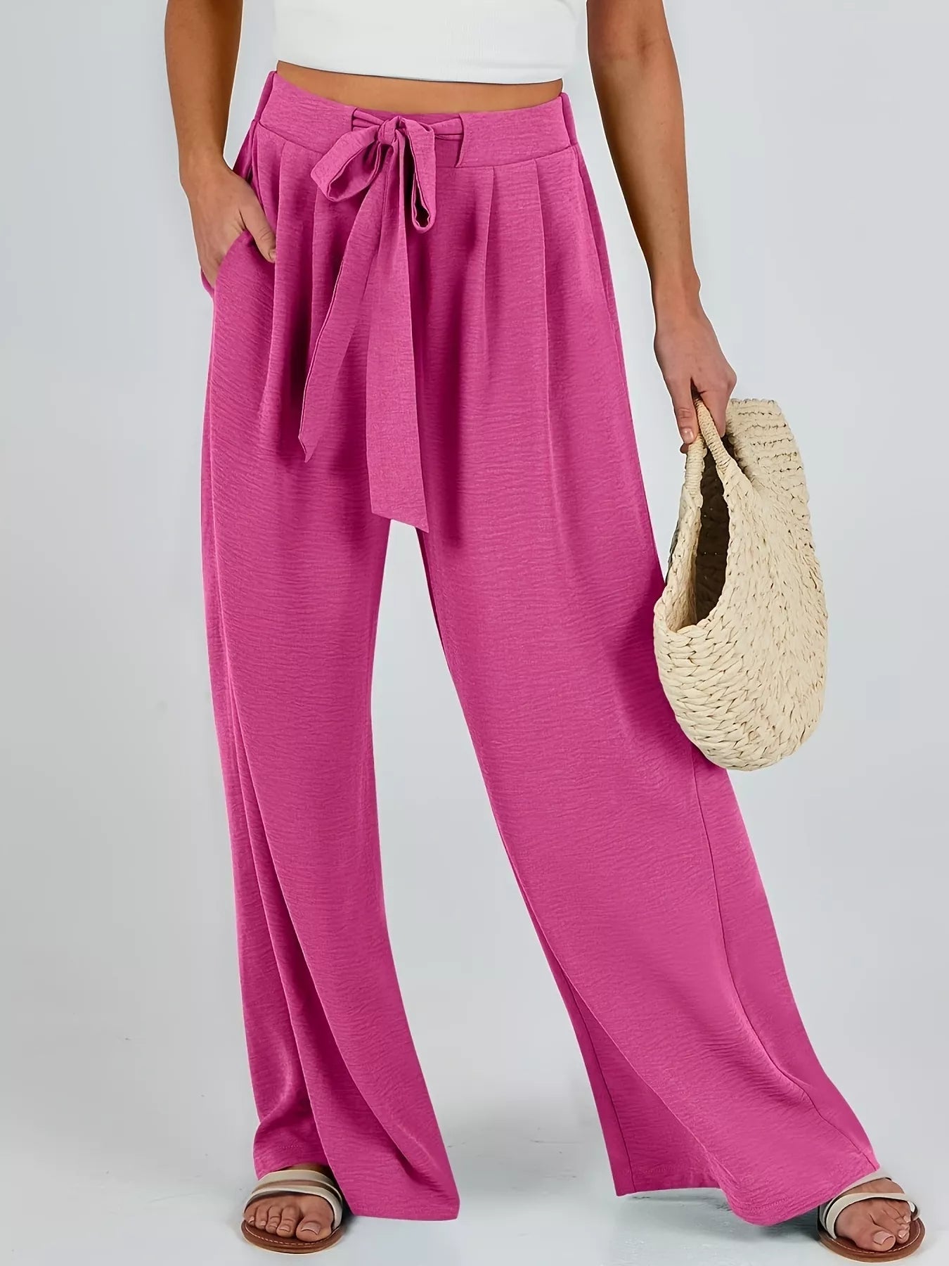 Tied Wide-Leg Pants