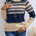 Geometric Pattern Knitted Sweater
