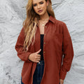 Corduroy Button-Up Shirt Amber