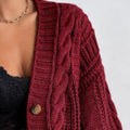 Chunky Knit Cable Knit Button-Up Cardigan