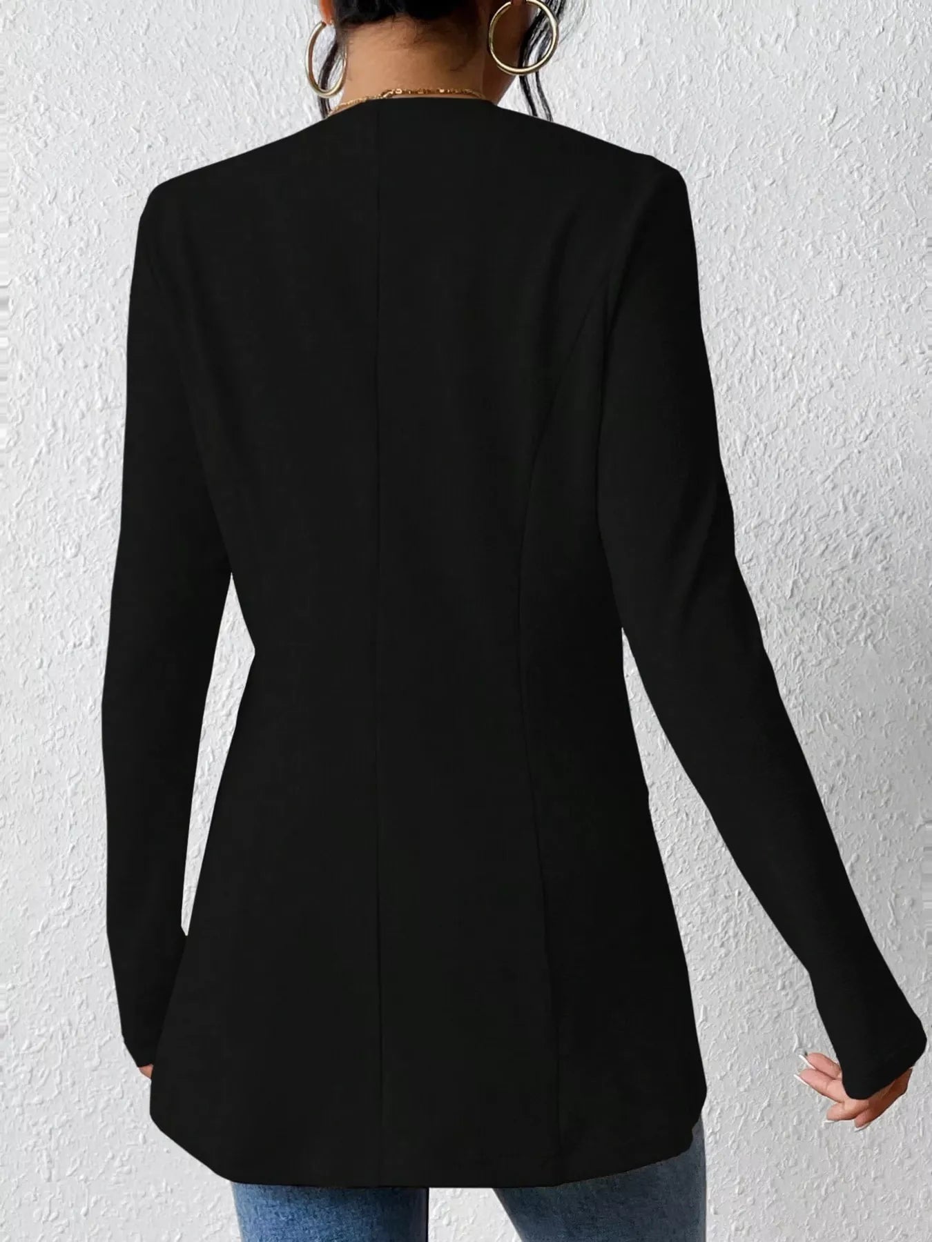 Single-Button Long Sleeve Blazer