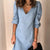 Full Size V-Neck Half Sleeve Dress Light Blue