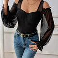 Cold Shoulder Flounce Sleeve Bodysuit