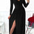 Slit Surplice Long Sleeve Maxi Dress Black