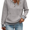 Drawstring Textured Dropped Shoulder Hoodie Gray