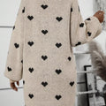 Heart Open Front Knit Cardigan