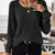 Ribbed Knit Long Sleeve T-Shirt Black