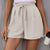 Tied Solid Color Shorts Beige