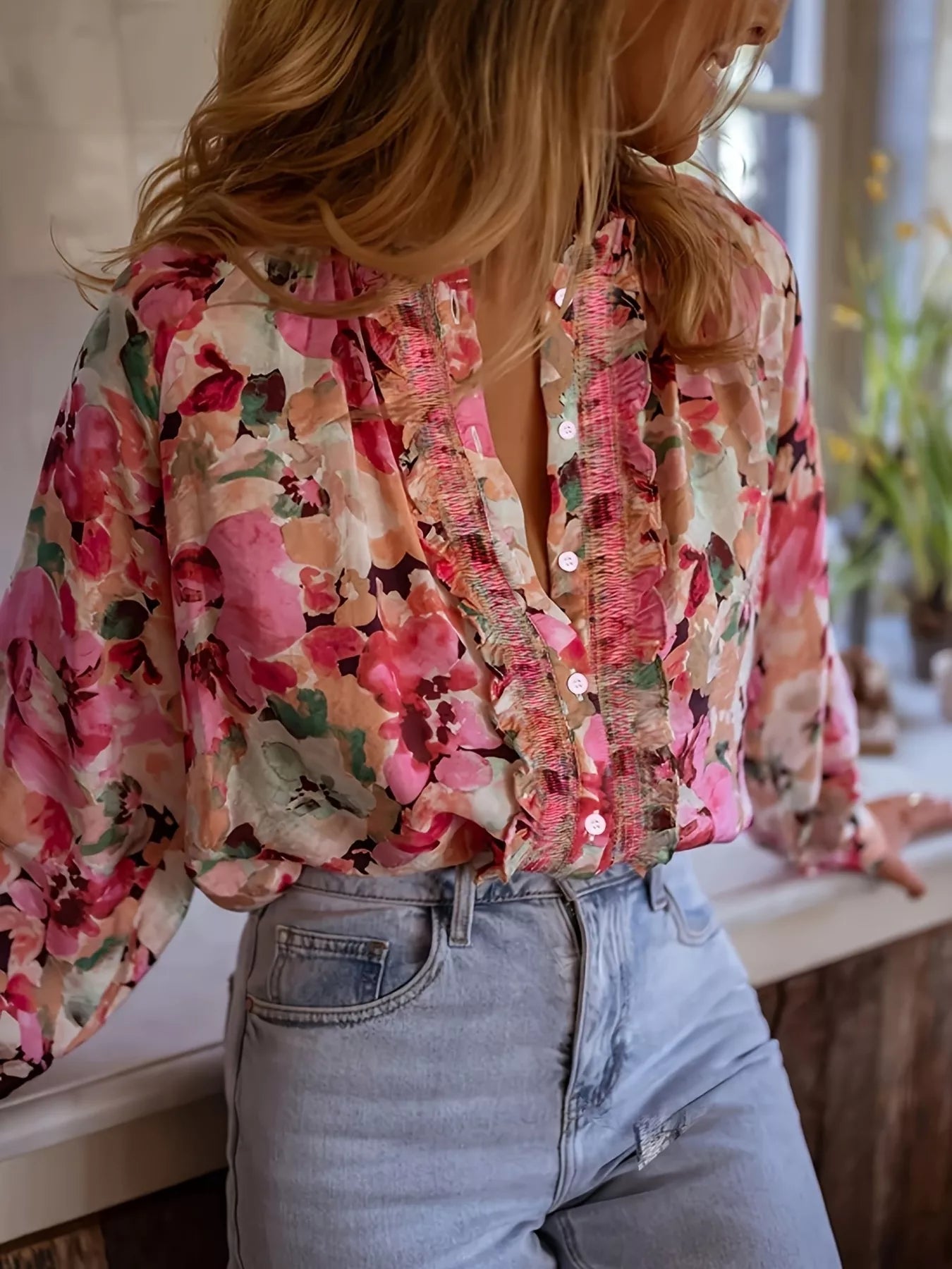 Floral Print Button Up Shirt