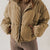 Zip Up Collared Neck Long Sleeve Winter Coat Taupe