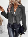 Zip Up Cropped Jacket Gray