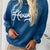 Howdy Embroidered Round Neck Sweater Dusty Blue