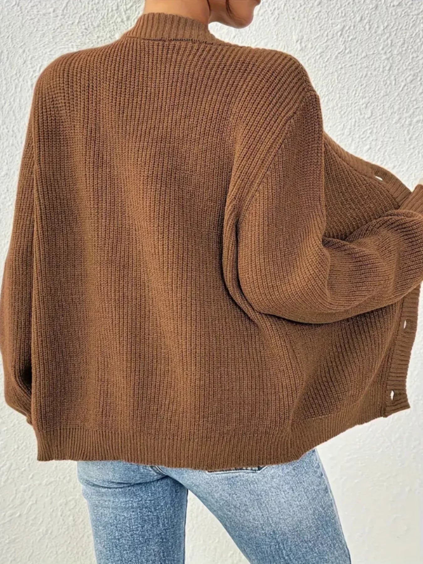Chunky Knit Button-Down Cardigan