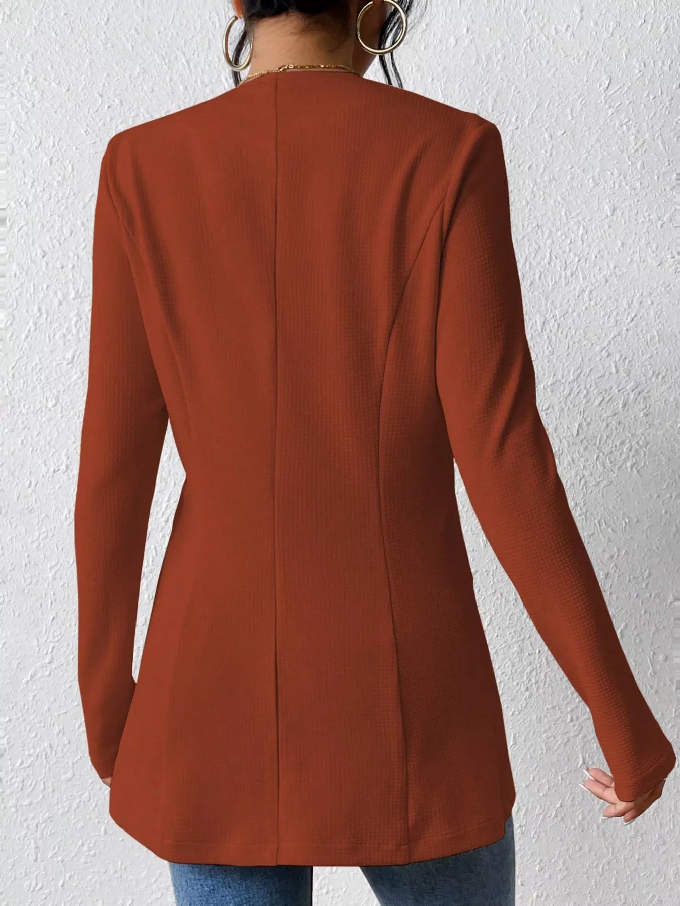 Single-Button Long Sleeve Blazer