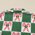Candy Cane Checkered Pattern 2pcs Pajama Set