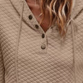 Drawstring Textured Dropped Shoulder Hoodie