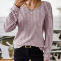 Ribbed Knit Long Sleeve T-Shirt