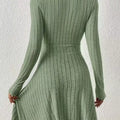 Ribbed Knit Wrap Mini Dress