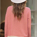 Striped Round Neck Drop Shoulder T-Shirt