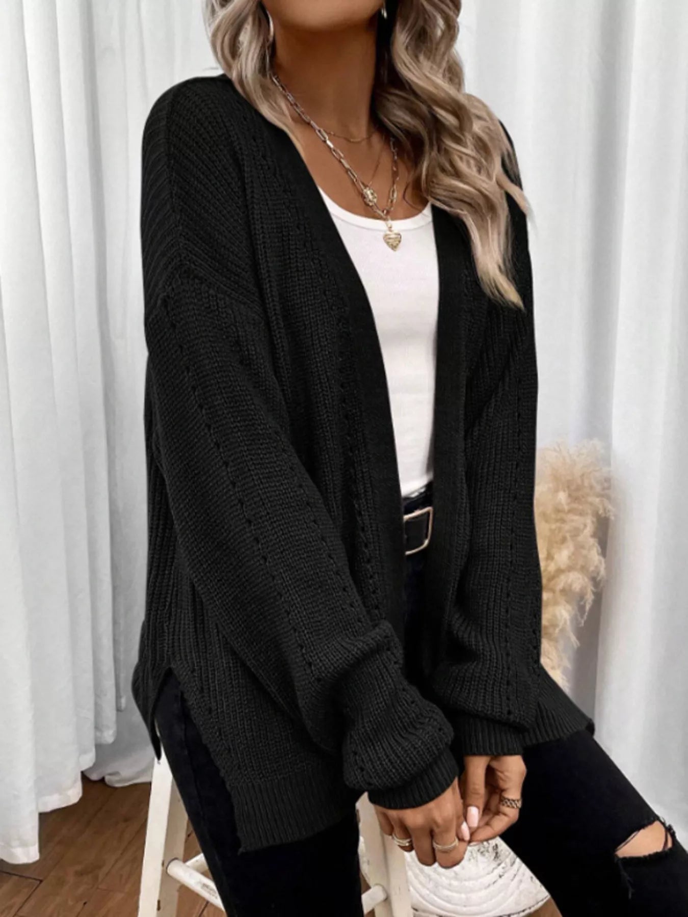Cozy Knit Open Front Cardigan
