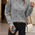 Polka Dot Long Sleeve Sweater Grey