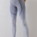 Gradient High Waist Sports Leggings Grey Blue
