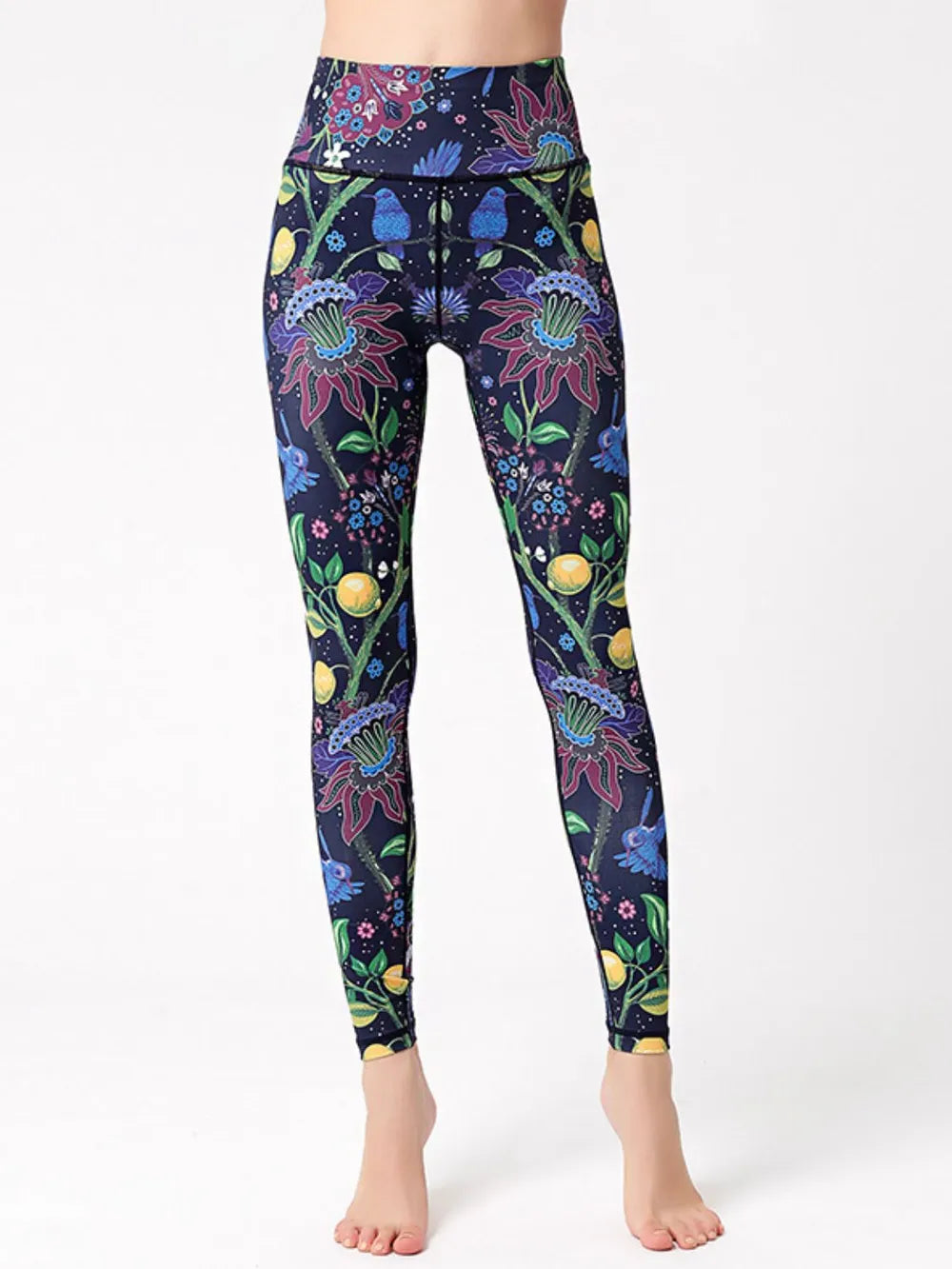 Printed High Waist Active Leggings Yellow