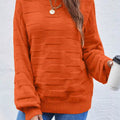 Textured Knit Round Neck Sweater