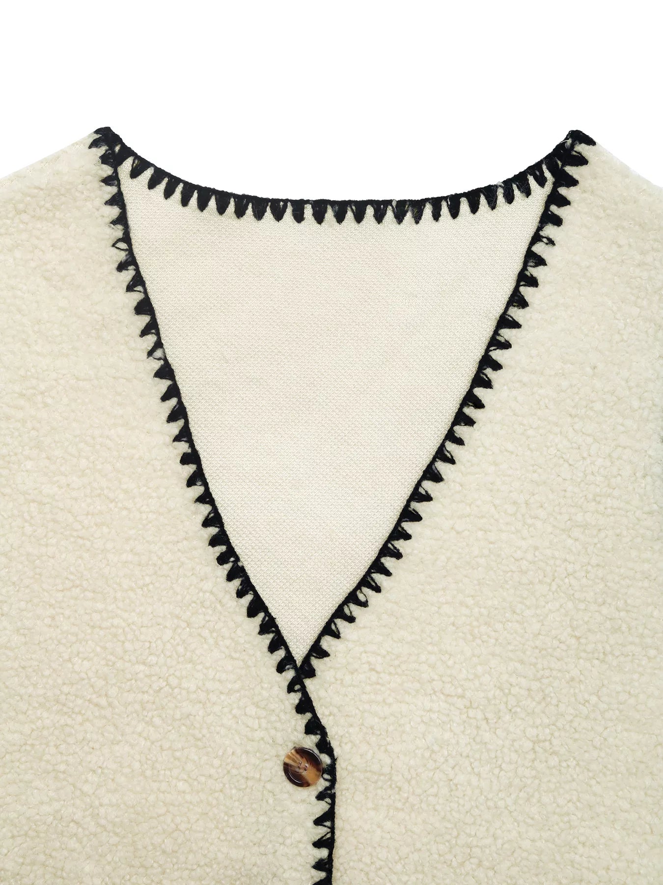 V-Neck Button Up Vest Coat