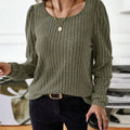 Ribbed Knit Long Sleeve T-Shirt