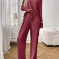 Ribbed Long Sleeve Top and Pants Lounge Set