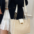 Woven Straw Shoulder Bag