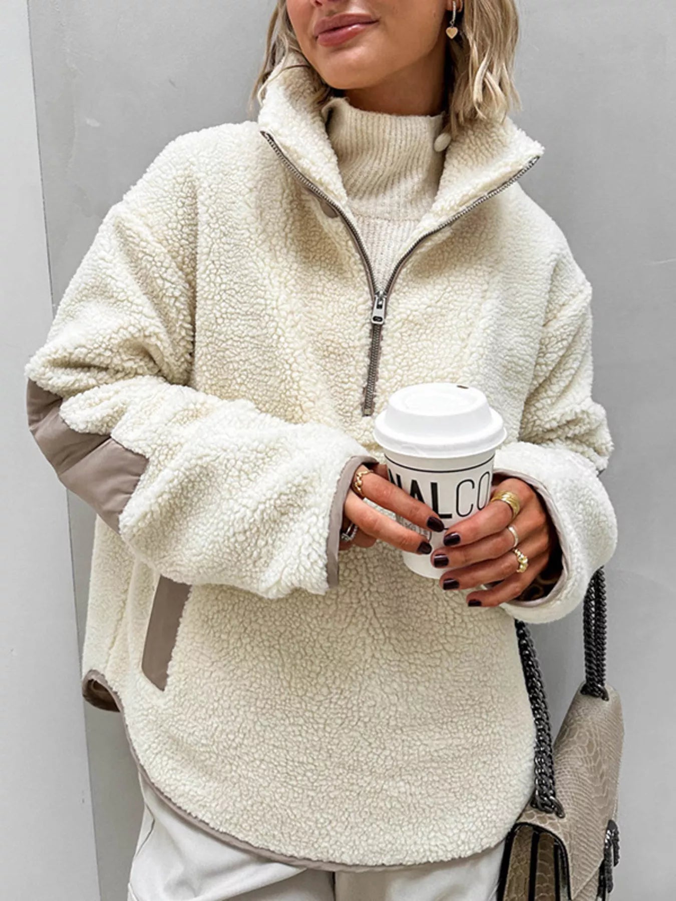 Sherpa Half Zip Sweatshirt