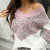 Leopard V-Neck Long Sleeve Sweater Pink