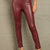 Ivy Lane PU High Waist Straight Pants Burgundy