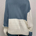 Color Block Ribbed Knit Sweater