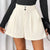 High Waisted Corduroy Shorts White